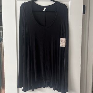 NWT Free People pullover black dress top M